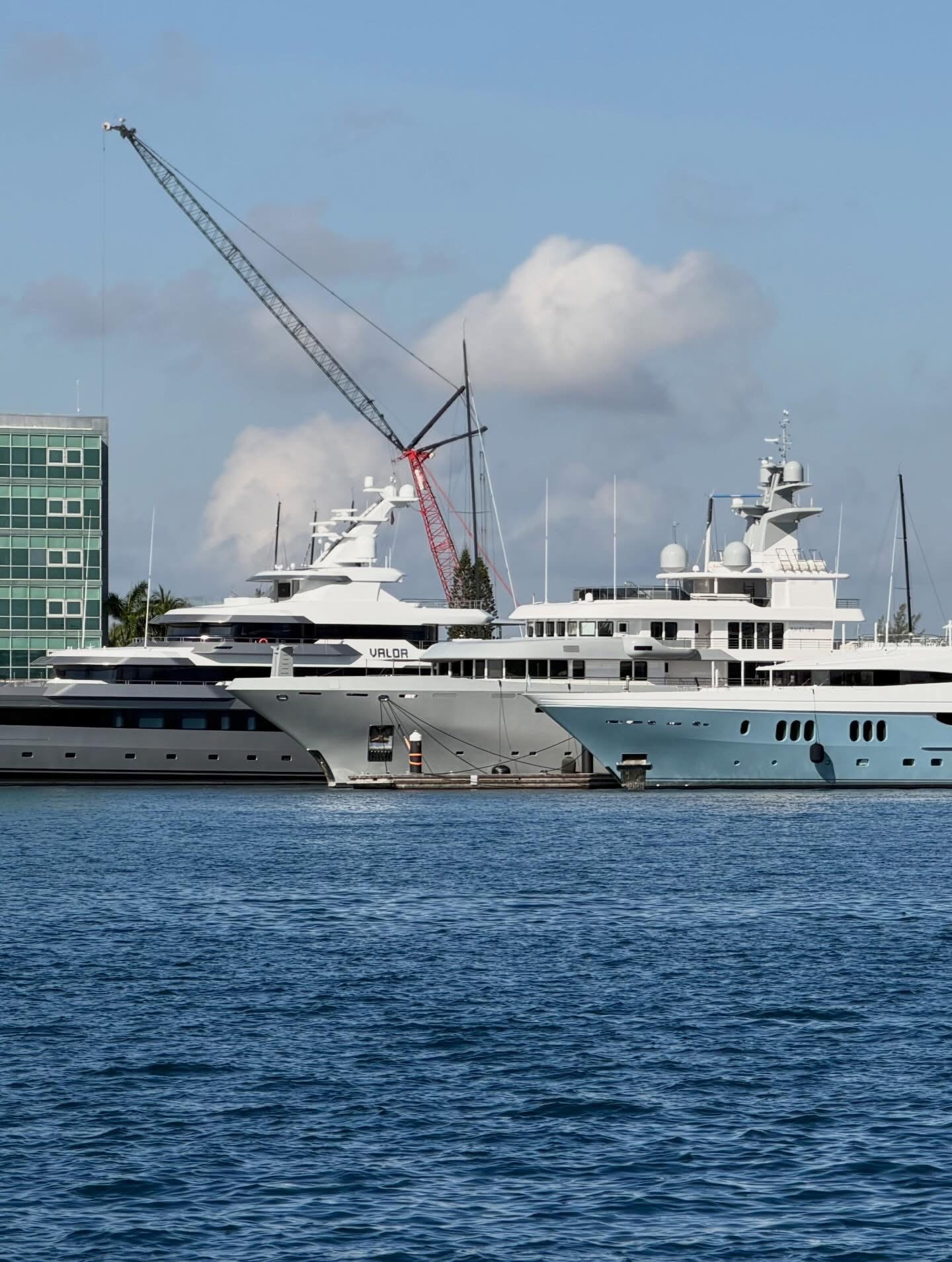 Luxury yacht in marina