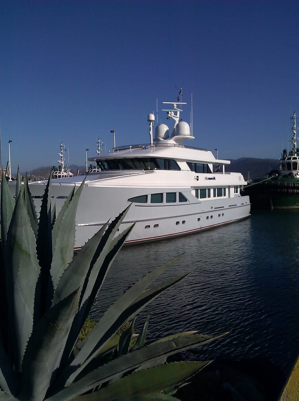 Luxury yacht in marina